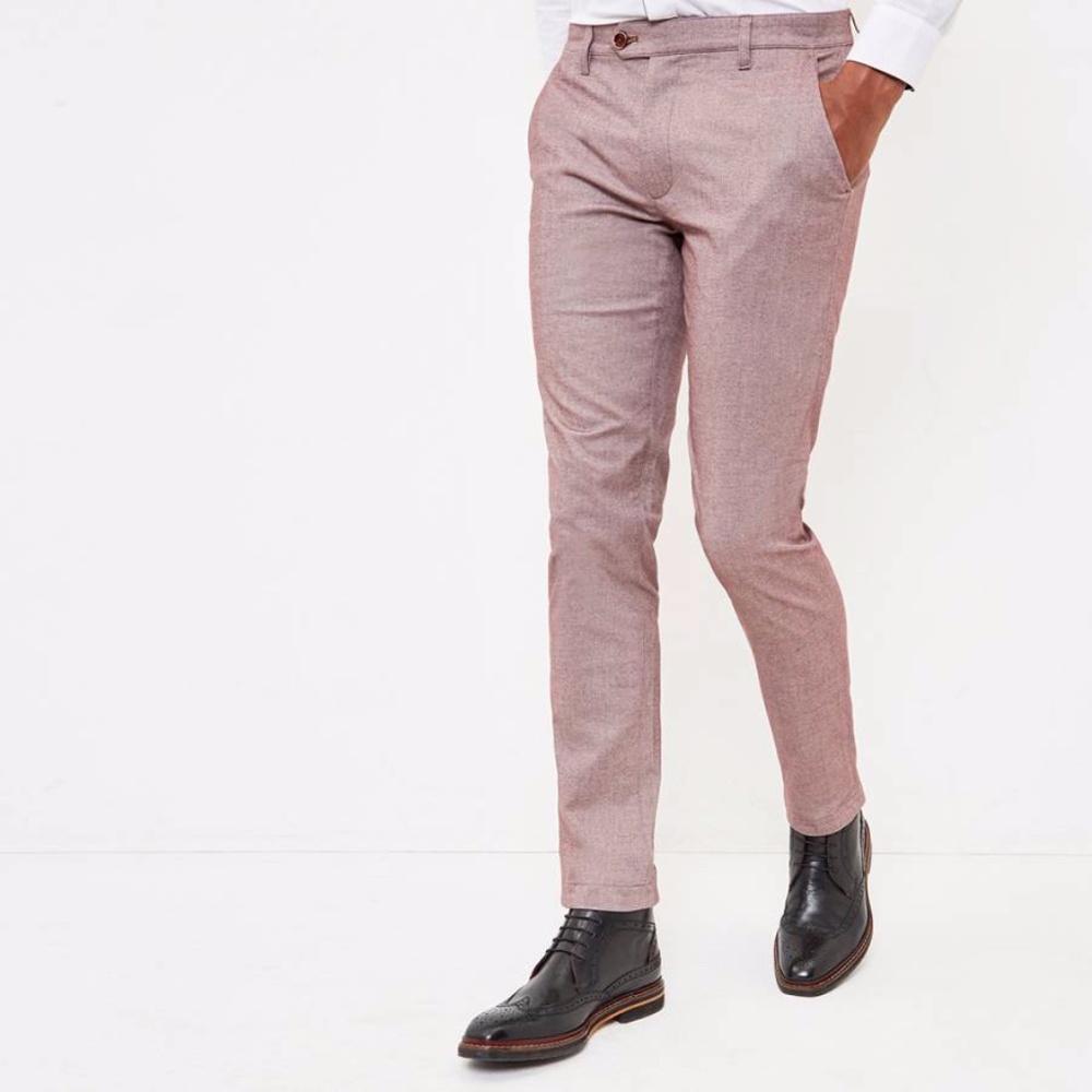 Ted Baker Red Curlong Slim Fit Mini Design Trouser